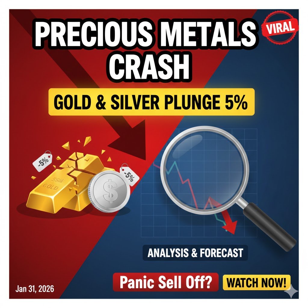 Precious Metals Crash: Gold & Silver Plunge 5% | Analysis & Forecast