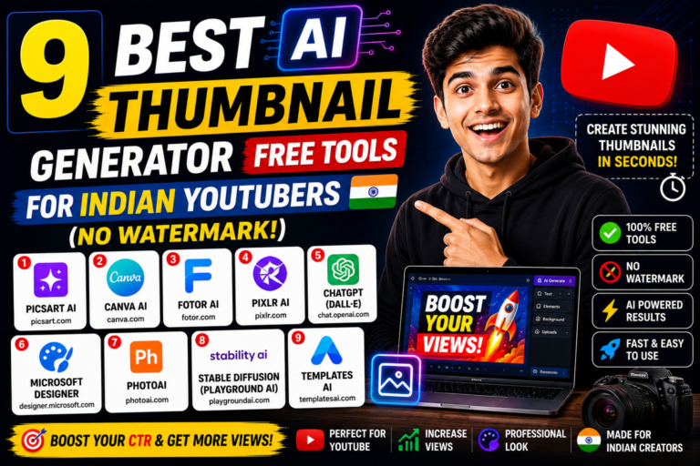 9 Best AI Thumbnail Generator Free Tools For Indian YouTubers