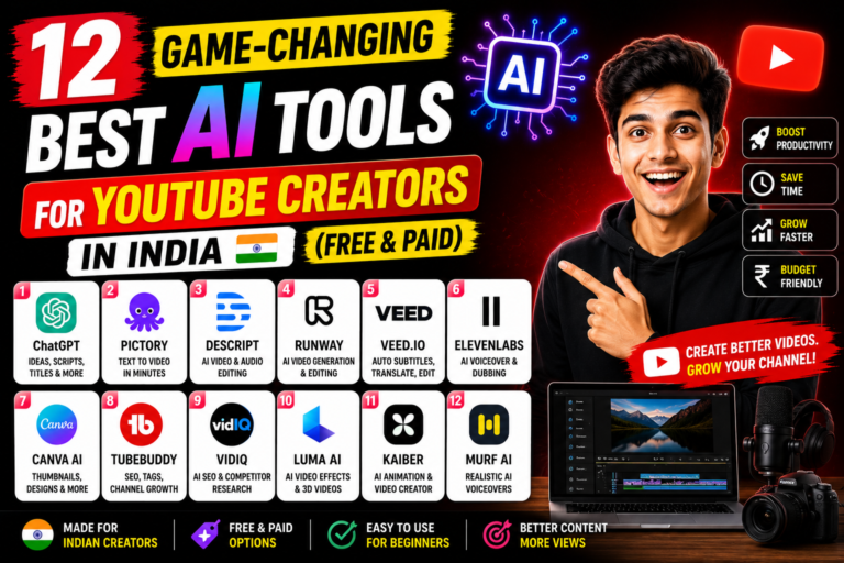 12 Game-Changing Best AI Tools For YouTube Creators In India (Free & Paid)